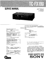 Sony TC-FX100 - Service Manual 